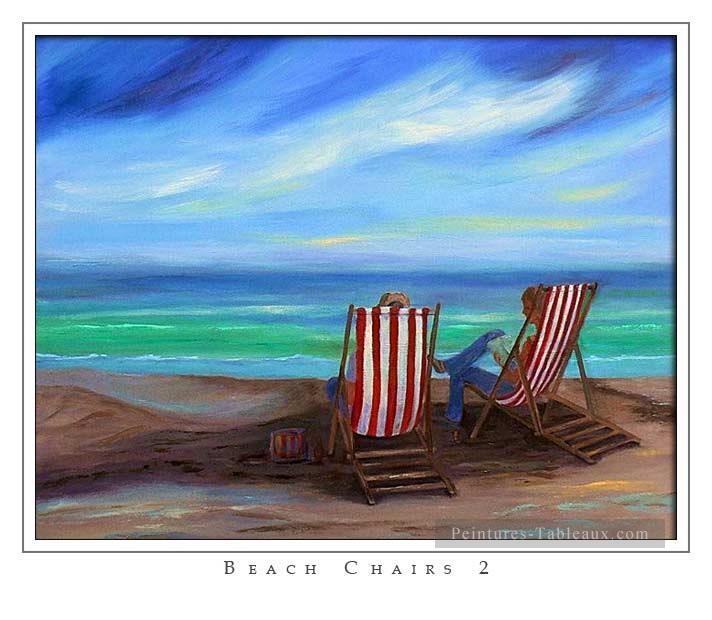 chaises de plage Peintures à l'huile